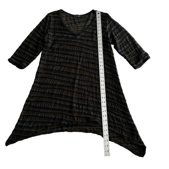 Cut Loose Lagenlook Art to Wear Asymmetric V Neck Olive Gray‎ Tunic Shirt S - Picture 6 of 9